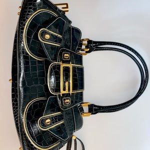 Guess black and gold purse